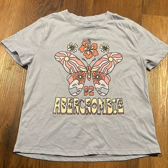 Abercrombie Kids Girls Butterfly Shirt 7/8 - Picture 1 of 3